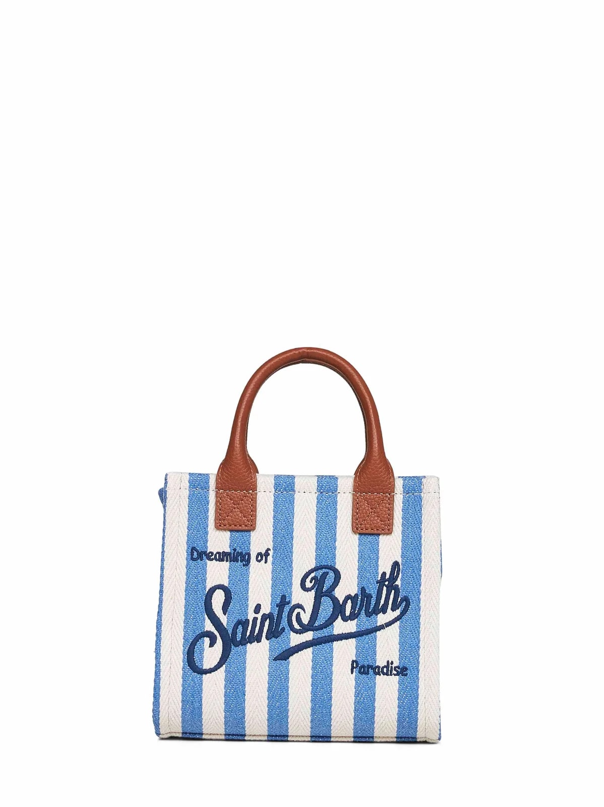 Mc2 Saint Barth — Mc2 Saint Barth Striped With Trim Mini — Calf — Handbag — resale