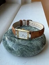 Jaeger-LeCoultre — Jaeger-LeCoultre Reverso Quartz Swiss Rectangular White Dial Brown Leather — Watch — resale