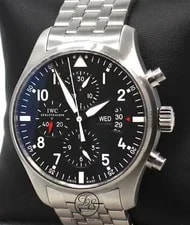 IWC — IWC Pilot IW377704 Black Dial Chronograph Day Date 43mm Fully Serviced! — Watch — resale