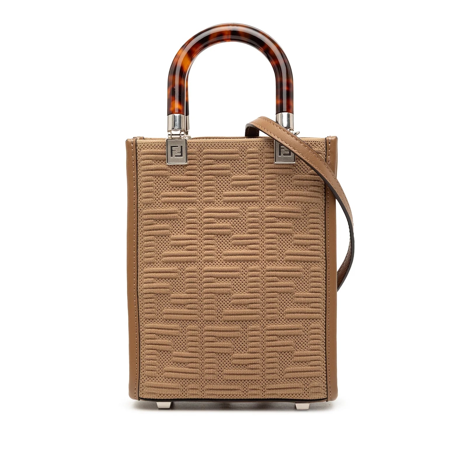 Fendi — Mini Embossed Technical Fabric Sunshine Shopper — Handbag — resale