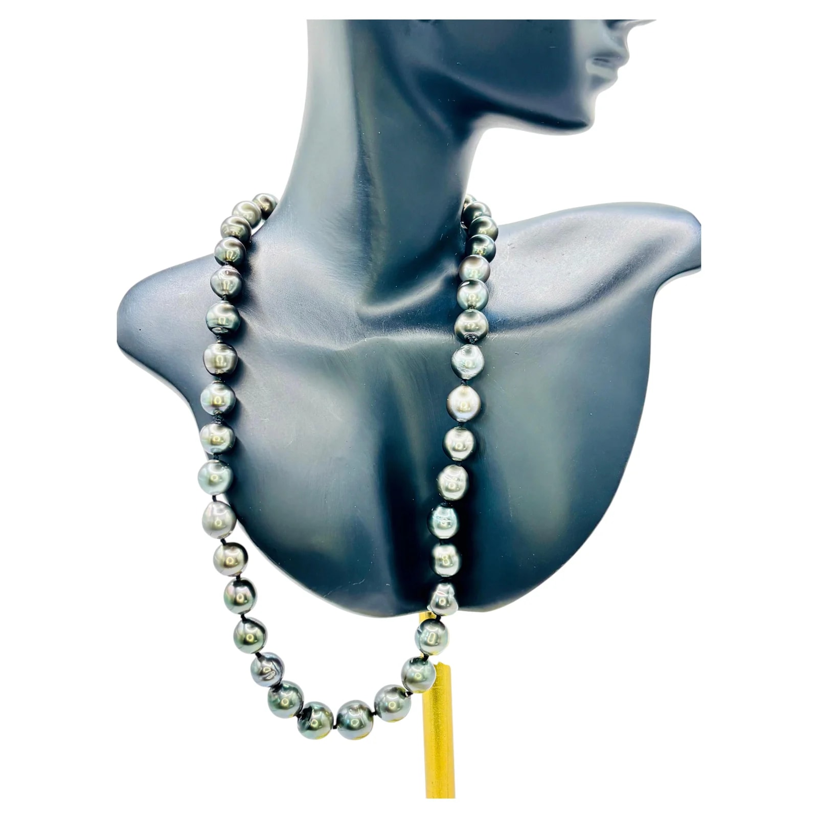 Graduated Tahitian Pearl Necklace 9-11.4mm with 18K Gold Clasp 45cm — Jewelry — resale