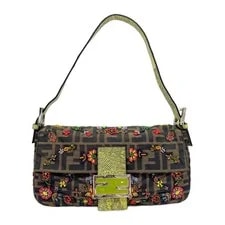Fendi — Fendi Baguette Flower Beaded Trim and Sh — Handbag — resale