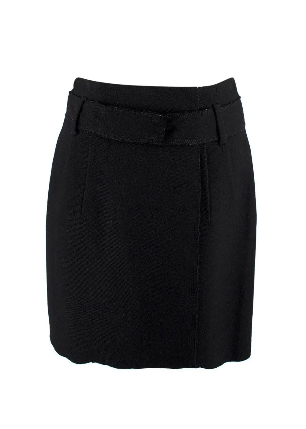 Prada — Prada Raw Edge Belted Mini Skirt — Clothing — resale