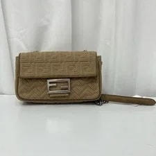 Fendi — Fendi Baguette Small Embossed Fabric Crossbody — Handbag — resale
