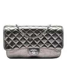 Chanel — Chanel Medium Metallic Crackled Clams Pocket Flap — Handbag — resale