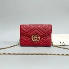 Gucci — Gucci GG Marmont Mini Flap Chain Crossbody Auth — Handbag — resale