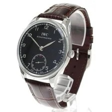 IWC — IWC Portugieser Hand-Wound IW545407 44mm SS Black Dial Hand-Winding #C3823 — Watch — resale