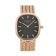 Patek Philippe — Patek Philippe Golden Ellipse Rose Gold Auto Black Dial Bracelet 5738/1R-001 — Watch — resale