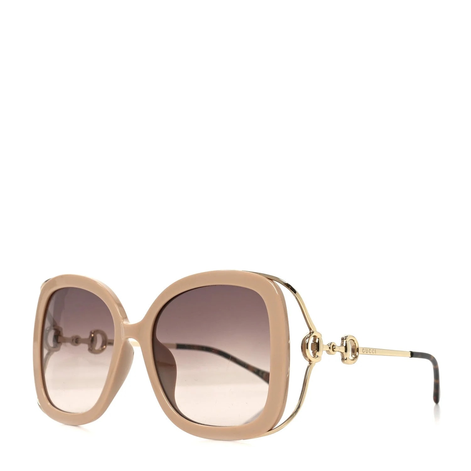 Acetate Horsebit Square Frame Sunglasses GG1021S Tortoise