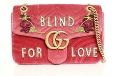 Gucci — Gucci GG Marmont Velor Chain — Handbag — resale