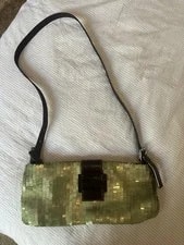 Fendi — Sequin Fendi Metallic Woven Bageutte W/ Crossbody Strap & Dust — Handbag — resale