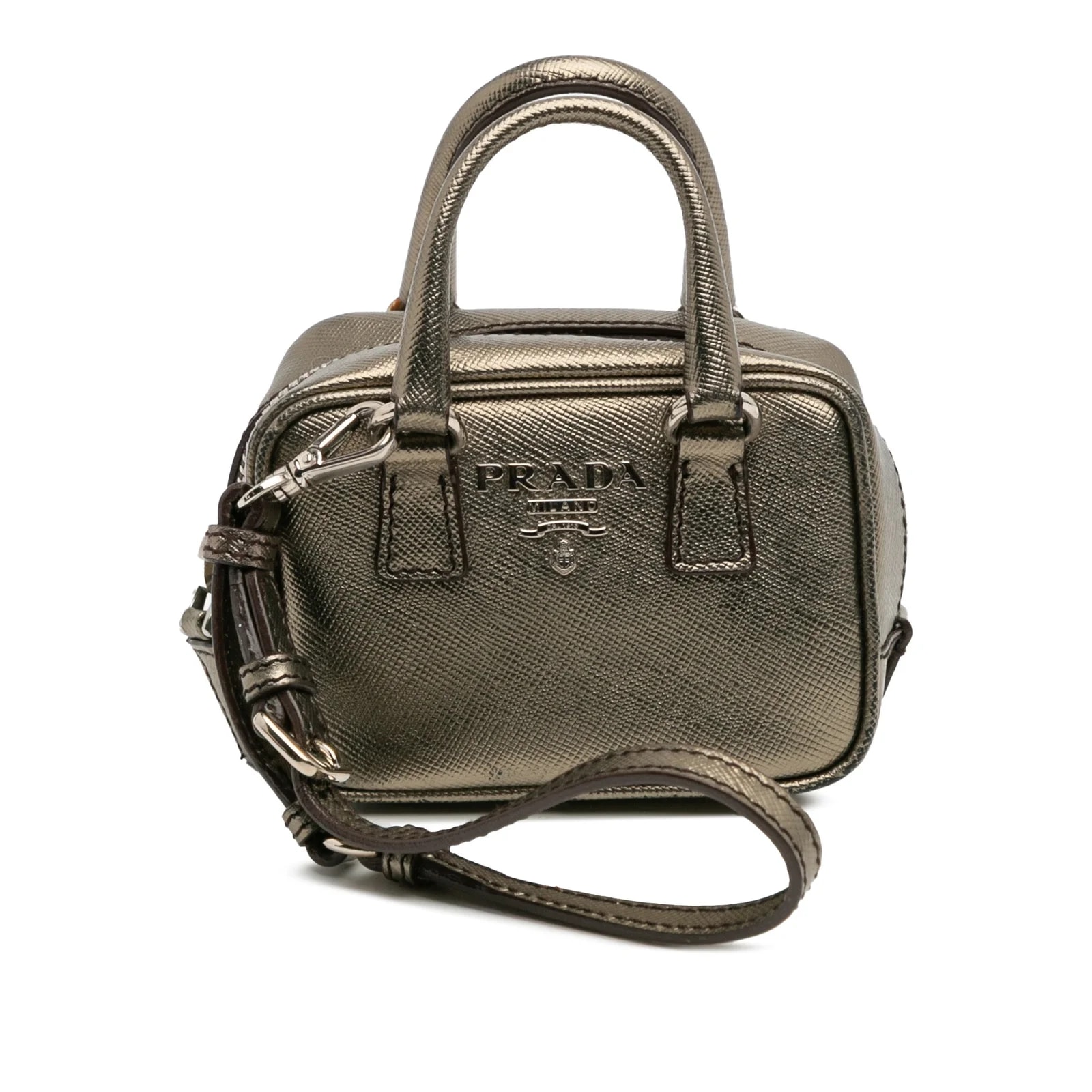 Prada — Mini Metallic Top Handle Charm — Handbag — resale