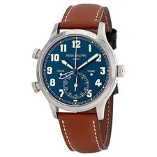 Patek Philippe — Patek Philippe Calatrava Pilot Travel Time 18kt White Gold Automatic — Watch — resale