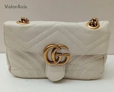 Gucci — Gucci Marmont22 Chain Crossbody White Gold Classic Fashion — Handbag — resale