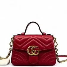 Gucci — Gucci Chevron Mini GG Marmont Top Handle (mx070126e3r) — Handbag — resale