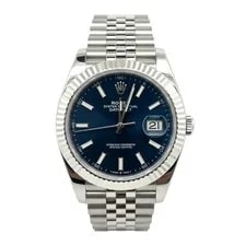 Rolex — Rolex Datejust 41mm 126334 Blue Motif Dial Fluted Bezel Stainless Steel Jubilee — Watch — resale