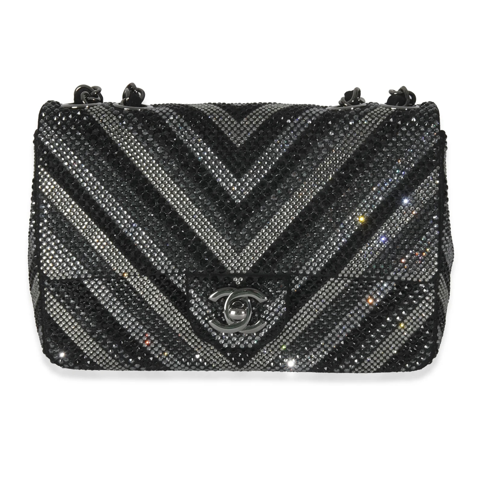 Chanel — Chanel Strass Cc Chevron Flap Embellished — Handbag — resale