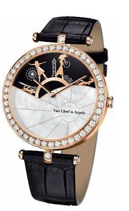 Worldofluxuryus — Van Cleef & Arpels Lady Arpels A Day in Paris 18K Rose Gold & Diamonds Lady's — Watch — resale