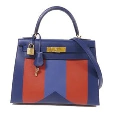 Hermès — Hermes GHW Kelly 28 2 Way Saphir — Handbag — resale