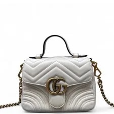 Gucci — Gucci Chevron Mini GG Marmont Top Handle (ws062826a9r) — Handbag — resale