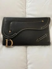 Dior — Authentic Dior Saddle Pebble Wallet — Handbag — resale