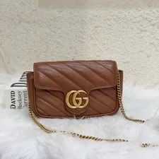 Gucci — Gucci Marmont Mini Waxed Chain Crossbody — Handbag — resale