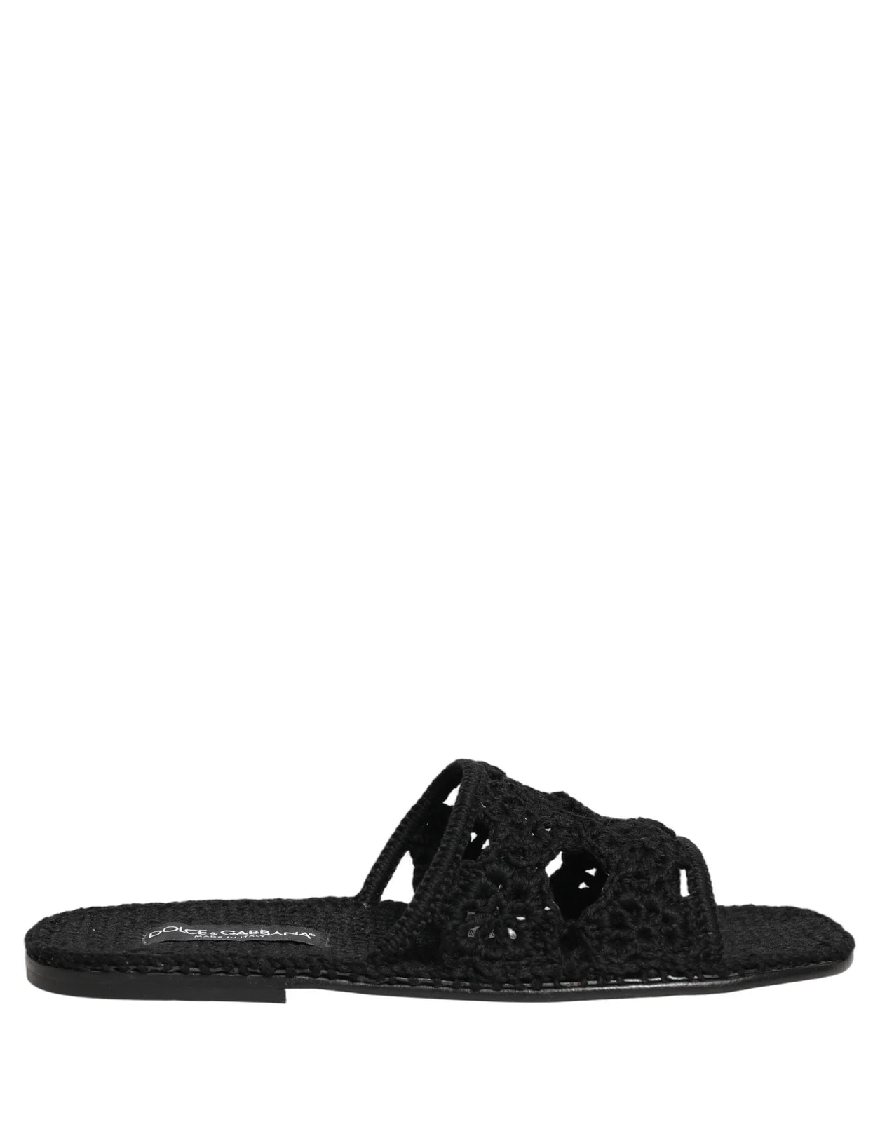 Dolce & Gabbana — Dolce & Gabbana Fabric Woven Slides — Designer Shoe — resale