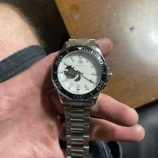 TAG Heuer — Refurbished Automatic Tag Heuer in White Dial & Rotating Bezel — Watch — resale