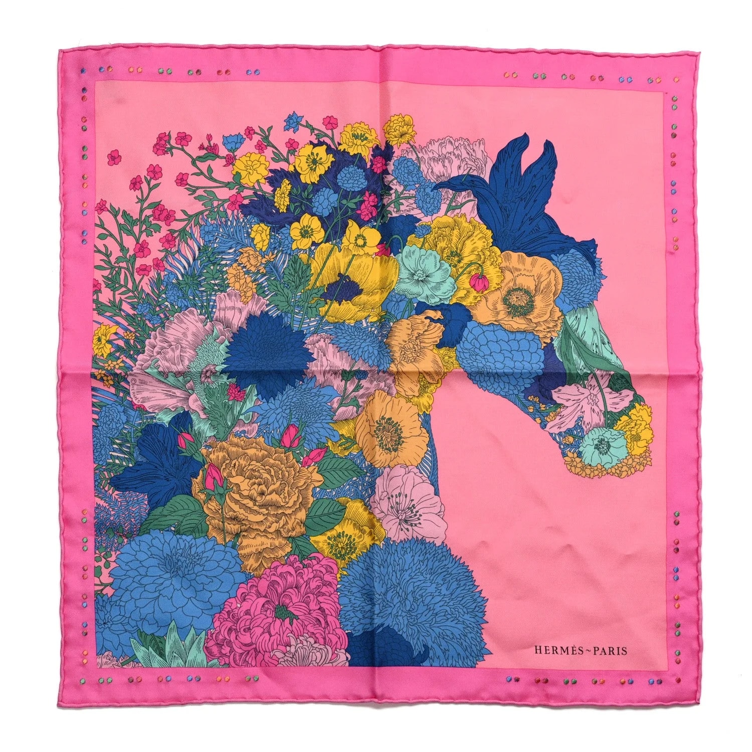 Hermès — Embroidered Robe Legere Scarf 45 — Accessory — resale