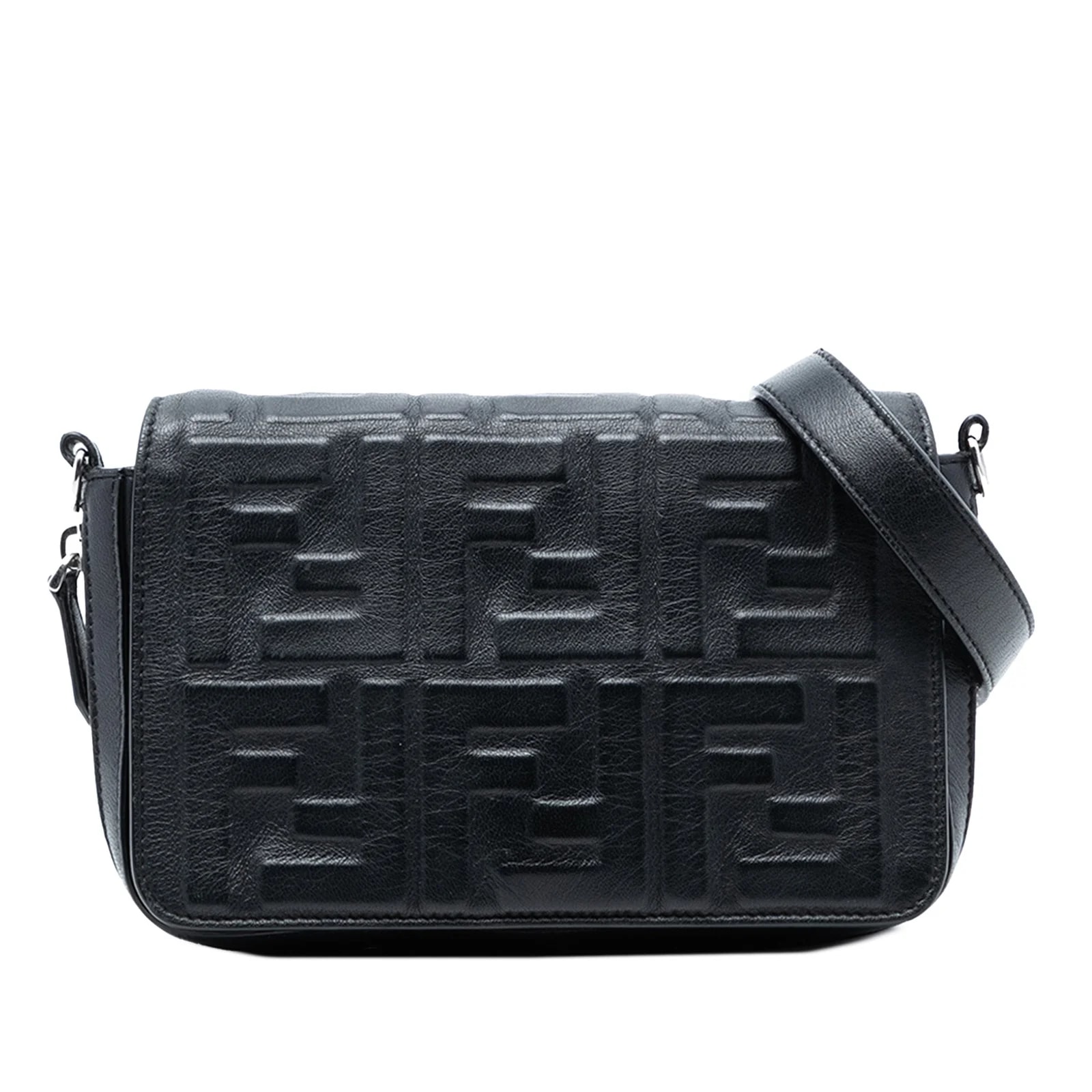 Fendi — Mini Embossed Expandable Flap Crossbody — Handbag — resale