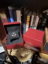 Cartier — Cartier Santos Automatic Green Dial W/ Box, Papers, Extras — Watch — resale