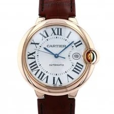 Cartier — Cartier Ballon Bleu W6900651 Pink Gold Leather 42.0mm Silver Dial #YKW367 — Watch — resale