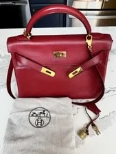 Hermès — 100% Auth Hermes Kelly 32 With Hardware + Strap — Handbag — resale