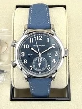 Patek Philippe — Patek Philippe 7234A Steel Blue Pilot Travel Time Calatrava. . Full SET — Watch — resale