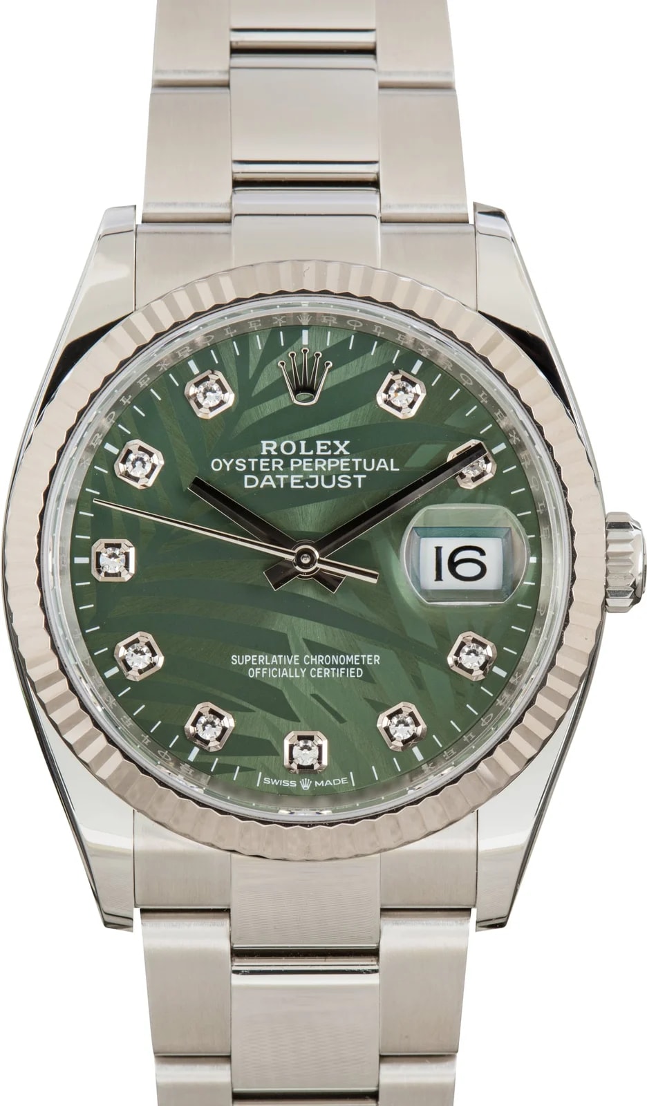 Rolex — Rolex Datejust 36 Green Palm Motif Dial Ref 126234 — Watch — resale