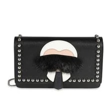 Fendi — Fendi Vitello Elite & Mink Studded Karlito Chain Wallet — Handbag — resale