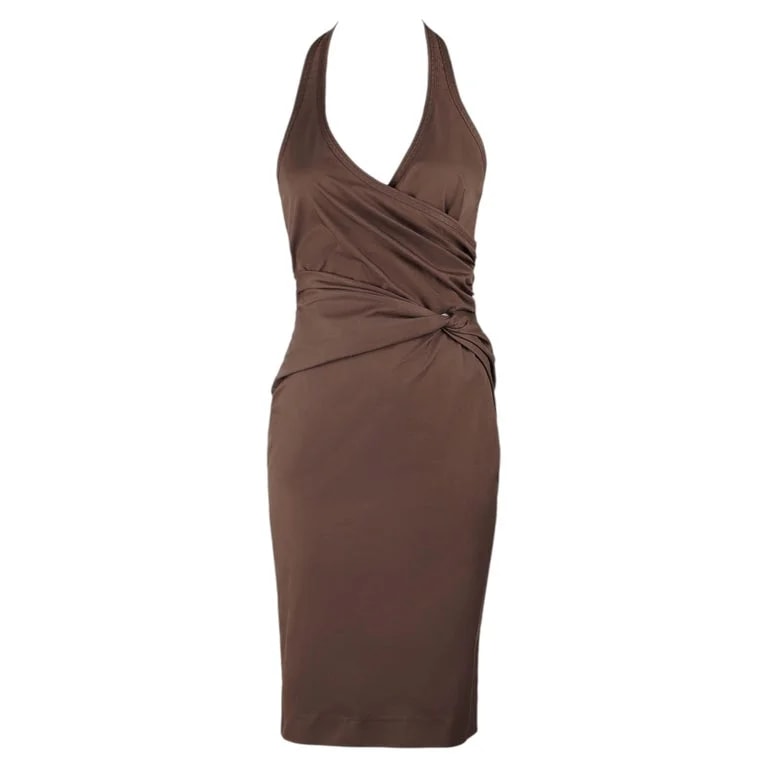 Tom Ford for Gucci — Gucci F/W 2004 Open Back Cut-Out Halter Dress With Draped Knot Detail IT42 — Clothing — resale