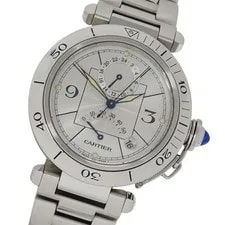 Cartier — Cartier S Brand Pasha Wari Reserve GMT Date Automatic AT Stain — Watch — resale
