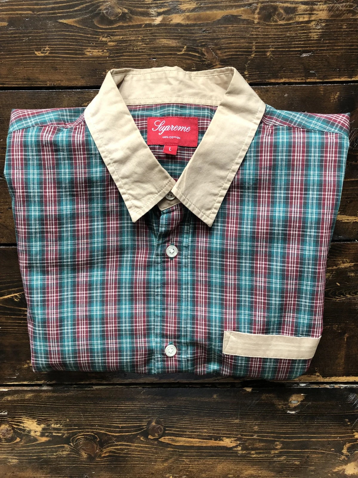 Supreme — Supreme Check Cotton Shirt With Contrast Detail — Clothing — resale