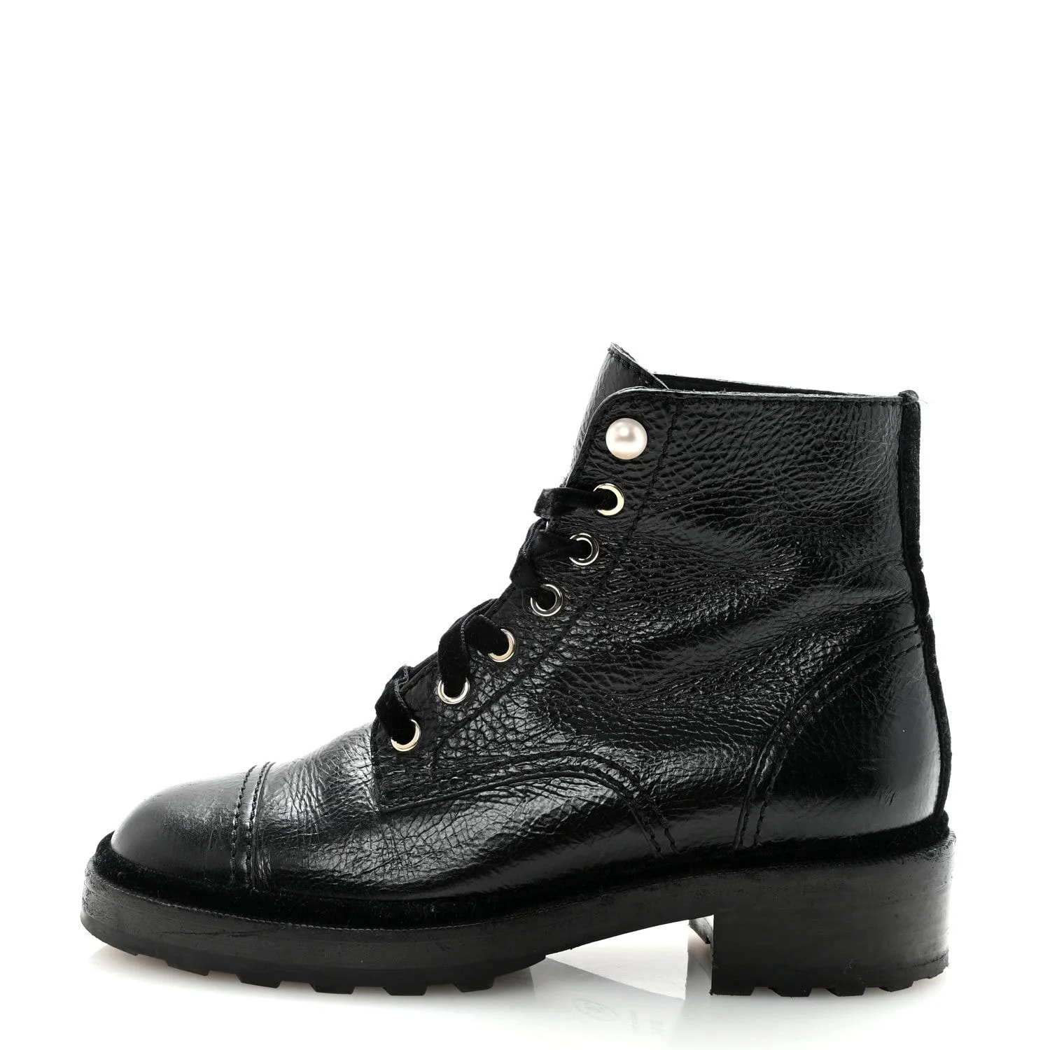 Chanel — Shiny Combat Short 38.5 — Designer Shoe — resale