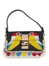 Fendi — Fendi Qutweet Bird Beaded Embroidery Fringe Auth — Handbag — resale
