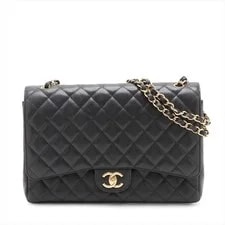 Chanel — Chanel Dekamatrasse 34 Grained Double Flap Double Chain — Handbag — resale