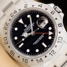 Rolex — 2000 Rolex Explorer II 16570 Black 40MM GMT Date Steel Oyster — Watch — resale
