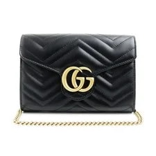 Gucci — Gucci 474575 GG Marmont Chevron , Chain Wallet — Handbag — resale