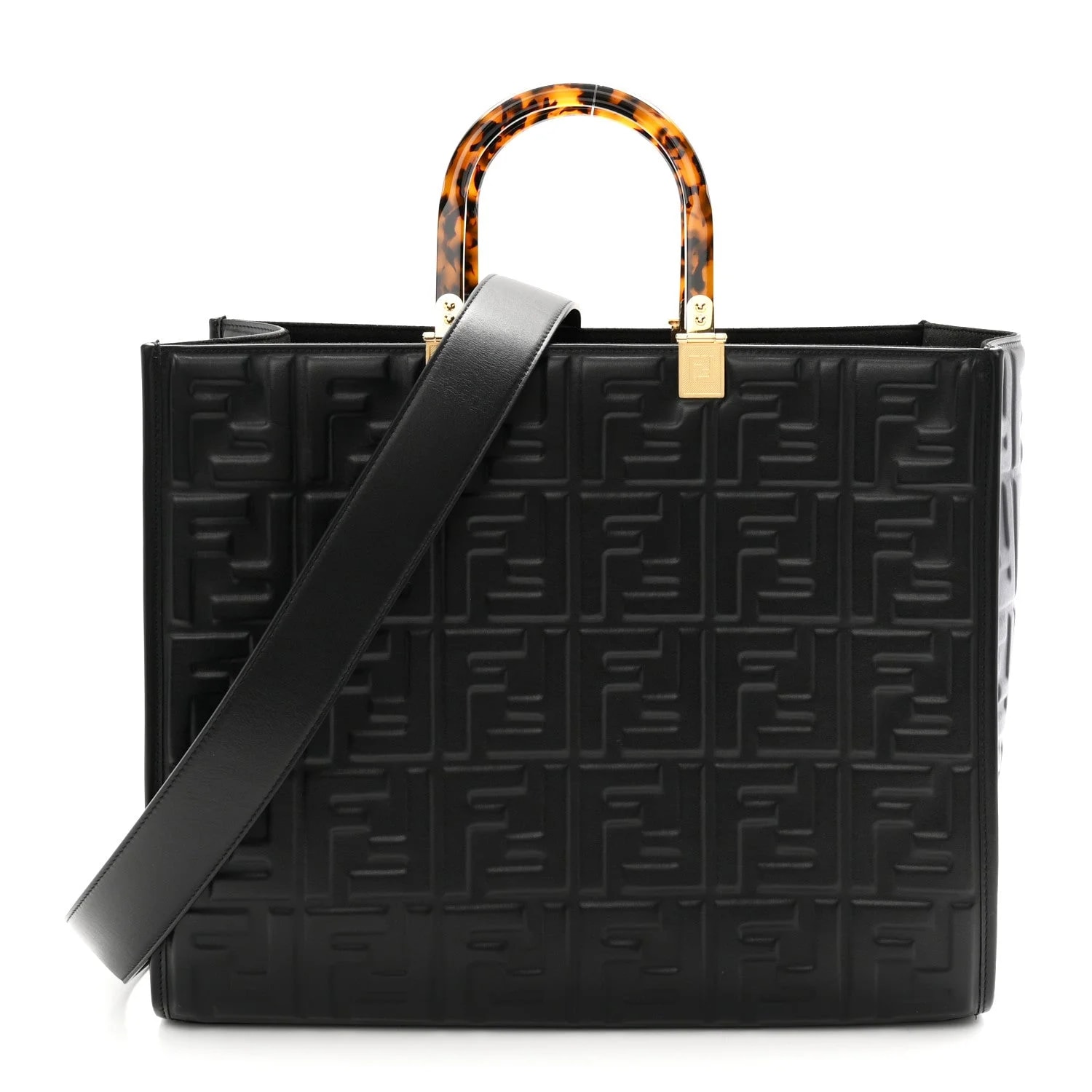 Fendi — Vitello Plexiglass Embossed Medium Fendi Sunshine Shopper — Handbag — resale