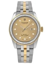 Tudor — Tudor Glamour 53023 Champagne Factory Diamond Bezel Dial Gold Steel 31MM — Watch — resale