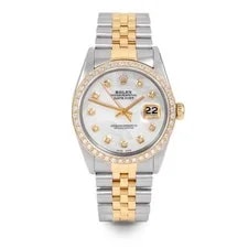 Rolex — Rolex TT Datejust Mother of Pearl Diamond Dial Diamond Bezel Jubilee Band — Watch — resale