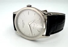 Patek Philippe — Patek Philippe 5196G 37mm White Gold Calatrava Black Leather Excellent! — Watch — resale