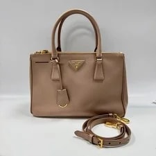 Prada — Prada Galleria Medium Nude Double Zip Auth — Handbag — resale