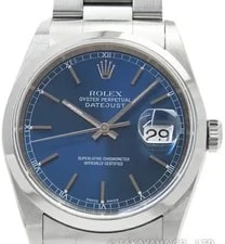 Rolex — Rolex Datejust 16200 Automatic 36mm Blue Dial Stainless Steel — Watch — resale